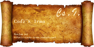 Csók Irma névjegykártya